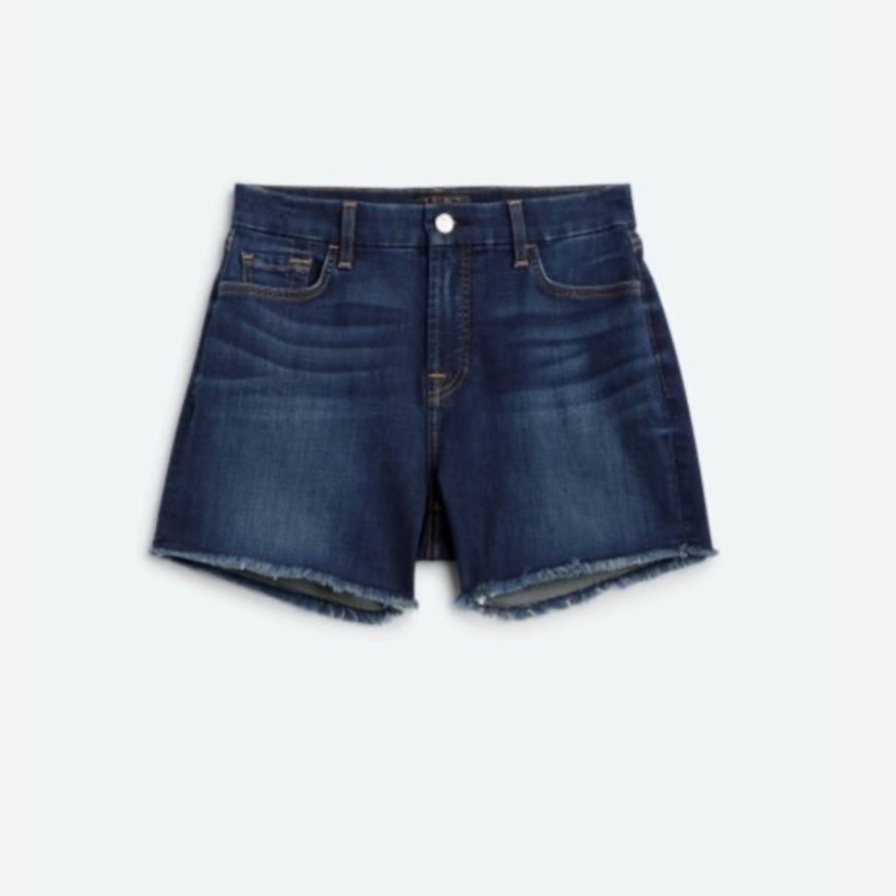 Jen7 by 7 For All Mankind Mid Short Denim Sculpting Shorts Dark Wash Size 0 NWT